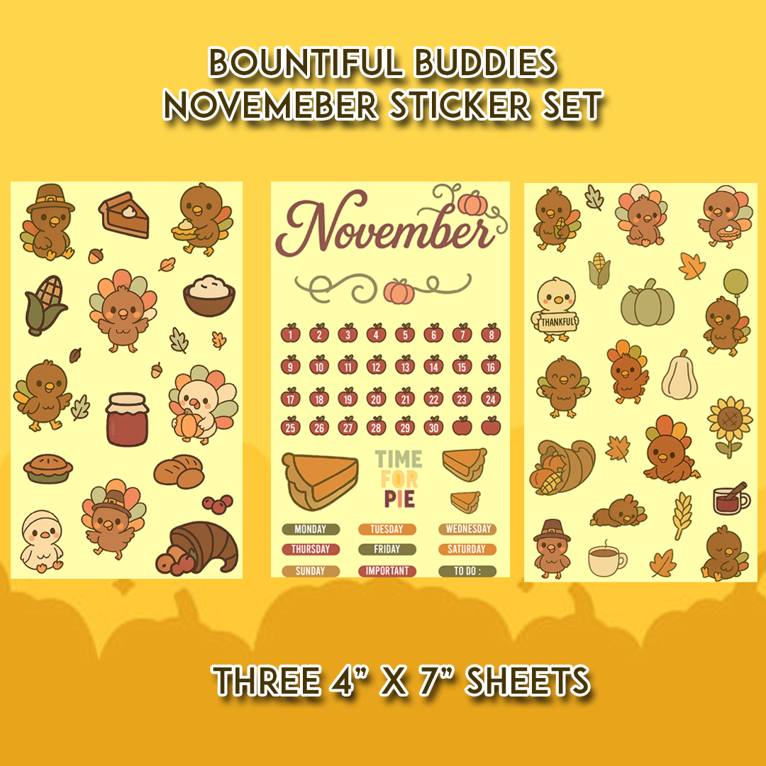 Bountiful Buddies - November - Sticker Set