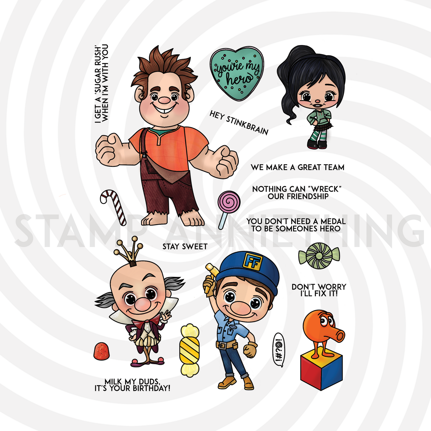 Hey Stinkbrain  6" x 8" Stamp Set