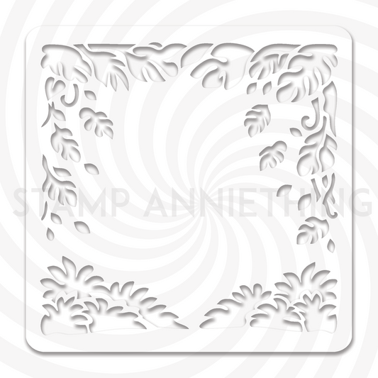 Jungle Leaf Border Stencil