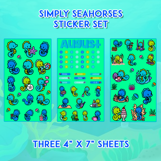 Simply Seahorses - August - Sticker Set