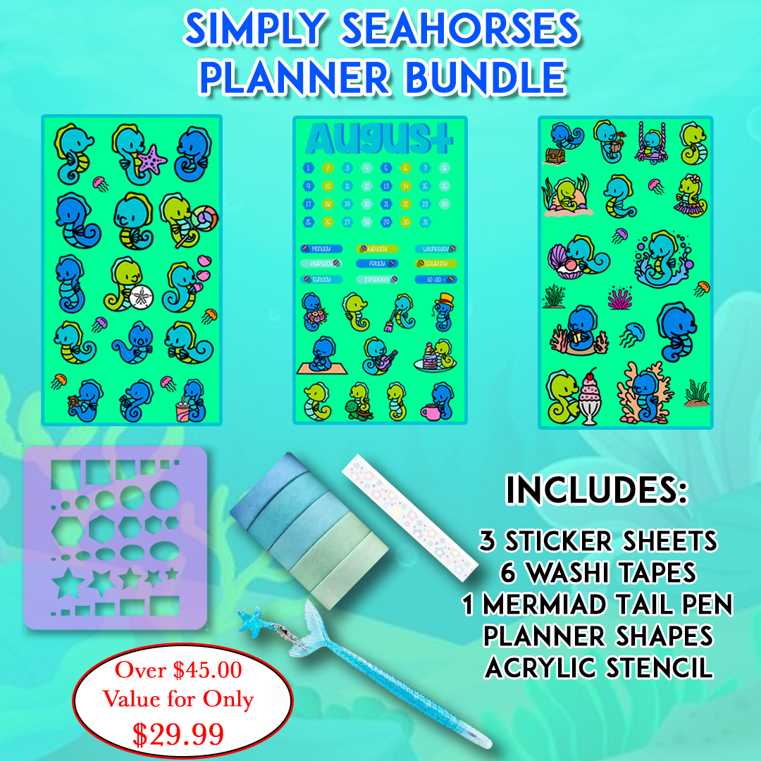 Simply Seahorses Planner Bundle - August