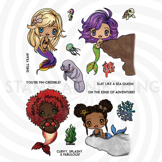 Slay Like A Sea Stamp Set and Outline Die Bundle (Exclusive)