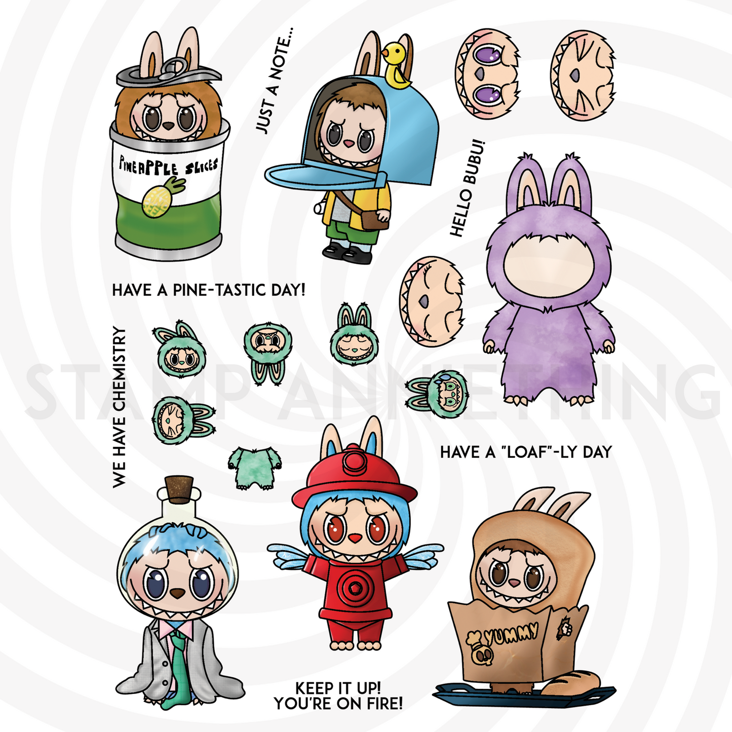 Hello Bubu  6" x 8" Stamp Set