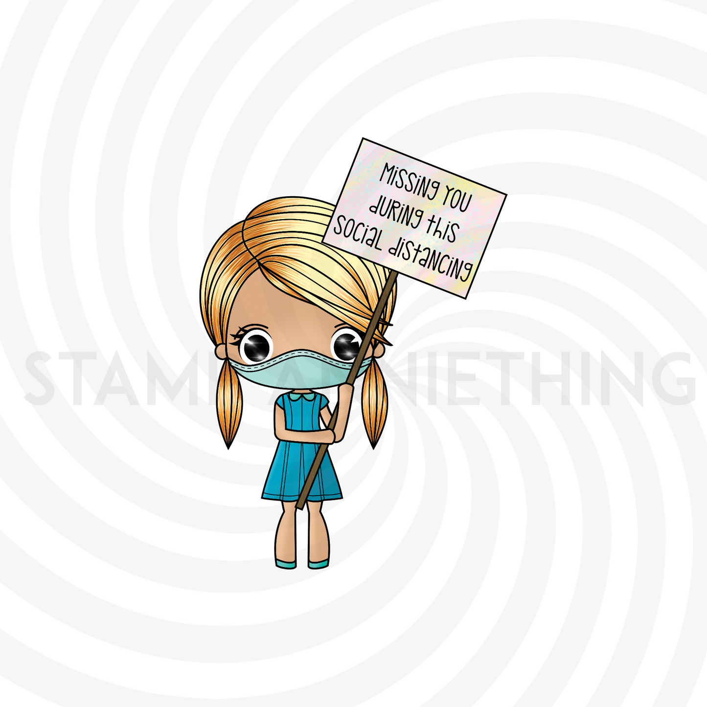 Missing You During This Social Distancing DIGITAL STAMP