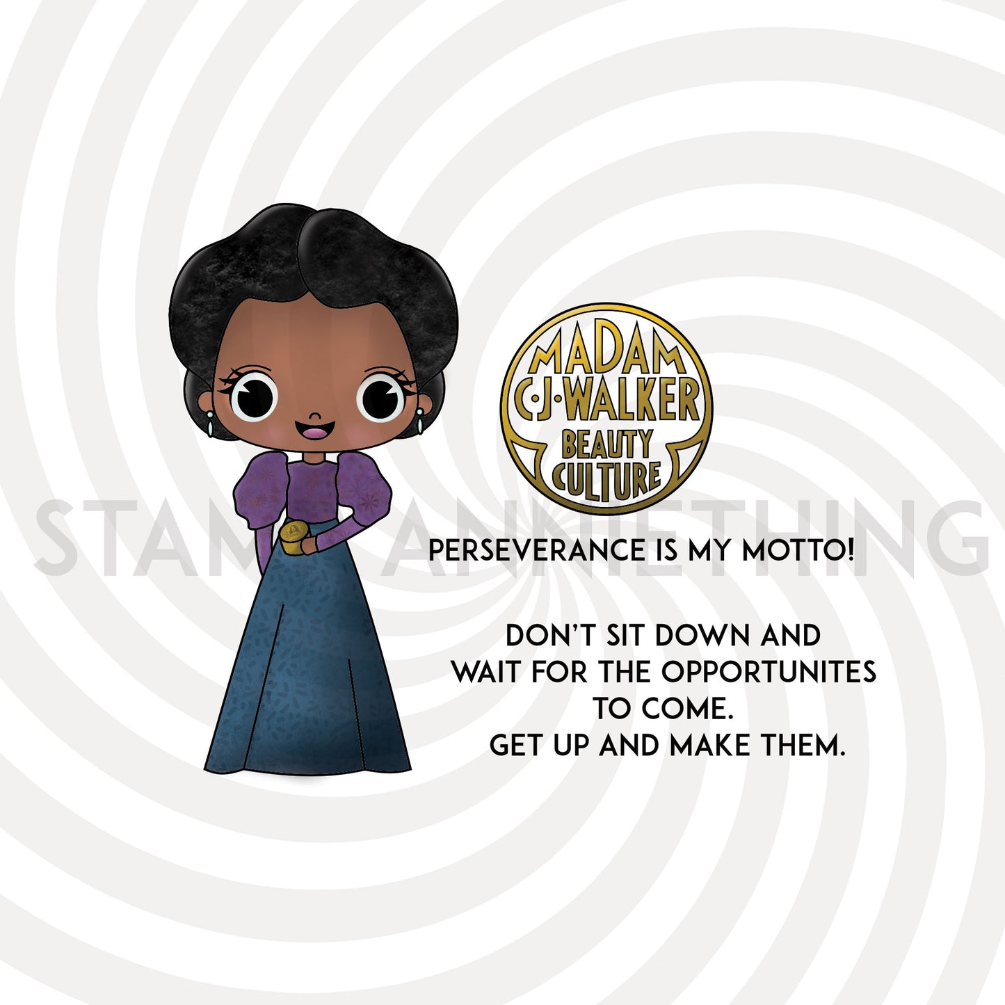 Madam C.J. Walker - Perseverance is My Motto! DIGITAL STAMP