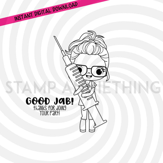 Annie Good Jab! DIGITAL STAMP
