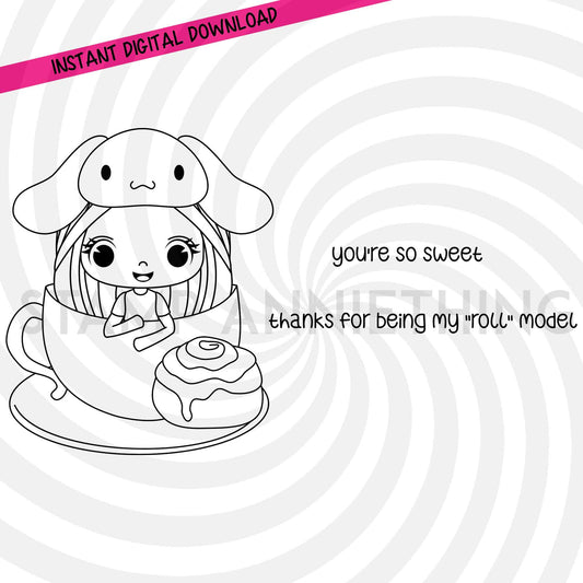 Holly Roll Model DIGITAL STAMP