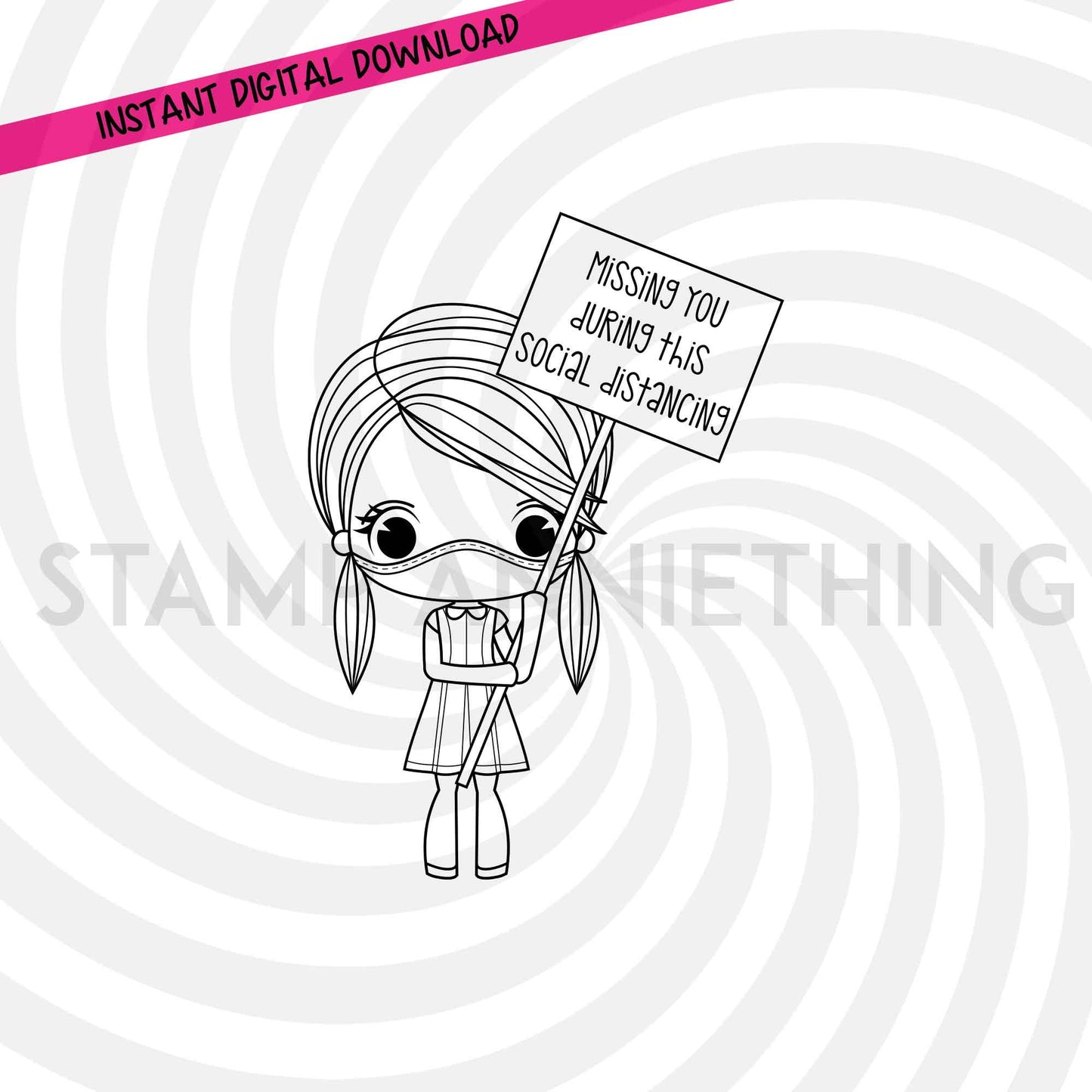 Missing You During This Social Distancing DIGITAL STAMP