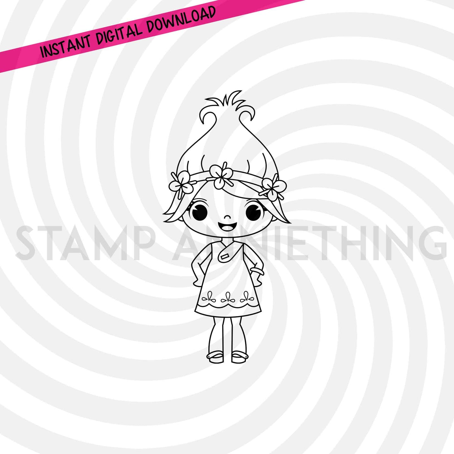 Princess Troll DIGITAL STAMP