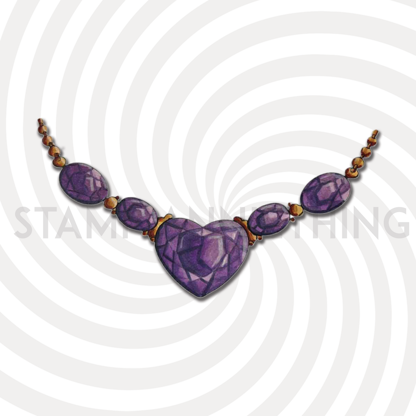 Amethyst Necklace Digital Stamp
