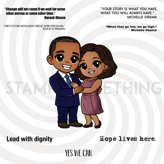 President Barack Obama & Michelle DIGITAL STAMP