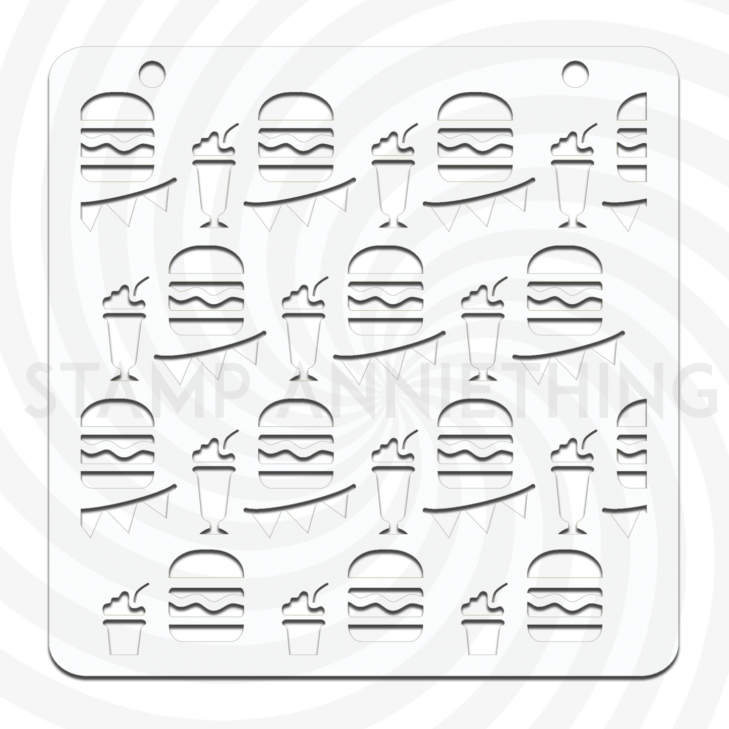 Burger and Shakes Stencil