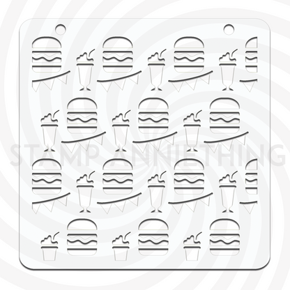 Burger and Shakes Stencil