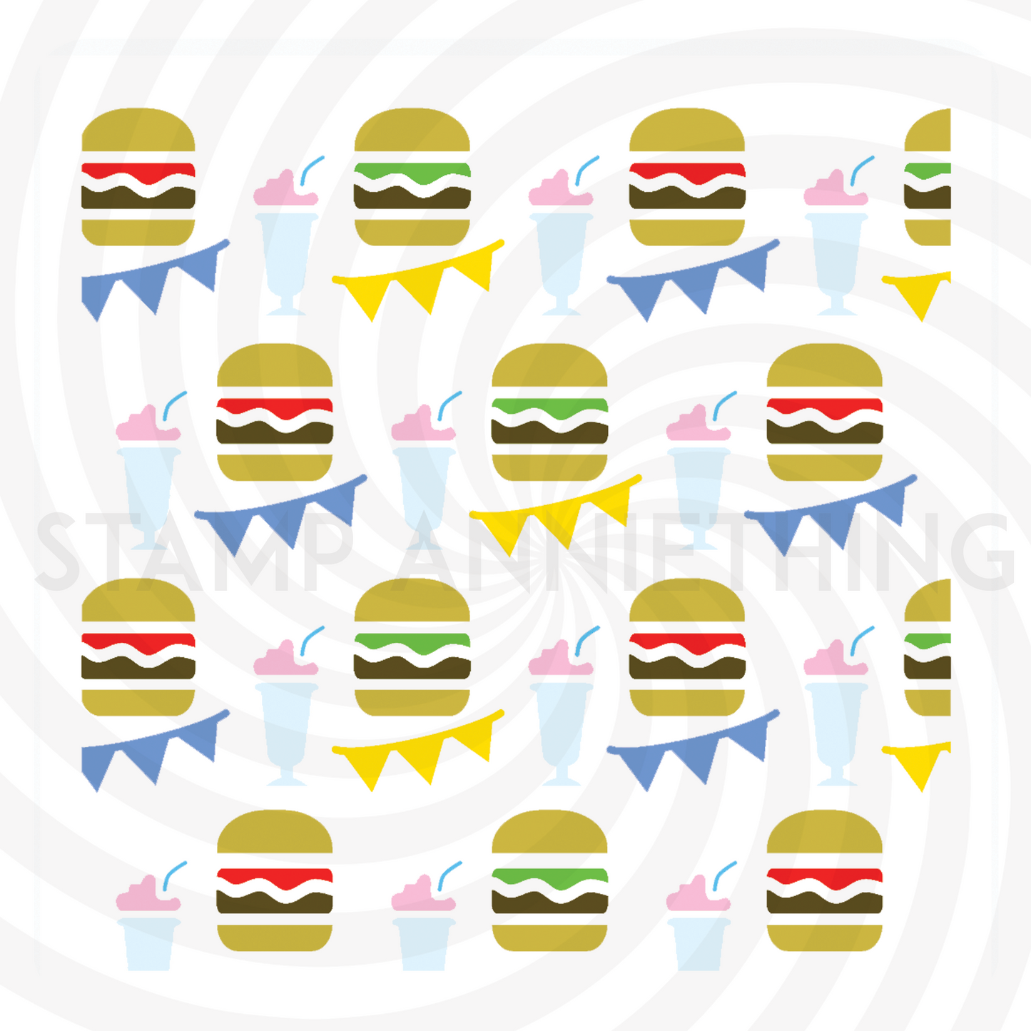 Burger and Shakes Stencil