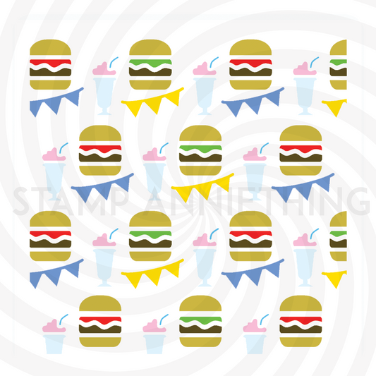 Burger and Shakes Stencil