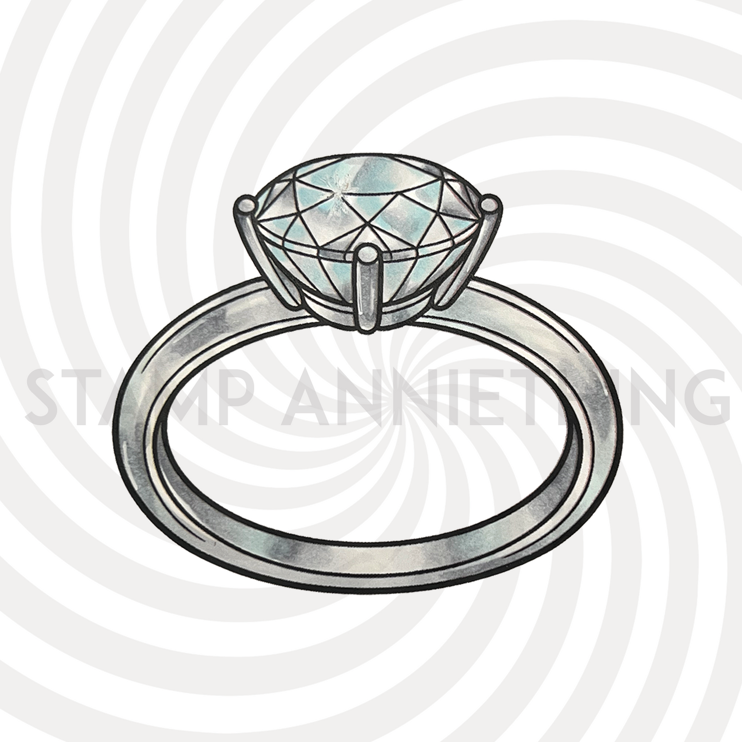 Diamond Ring Digital Stamp