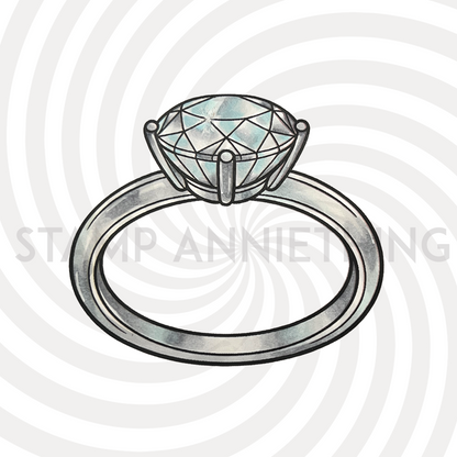 Diamond Ring Digital Stamp