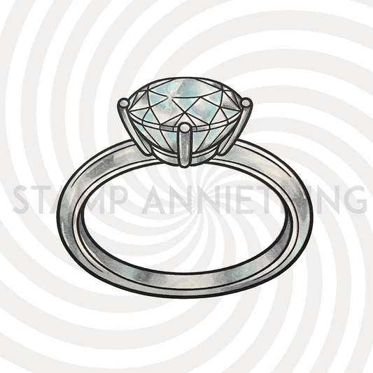 Diamond Ring Digital Stamp