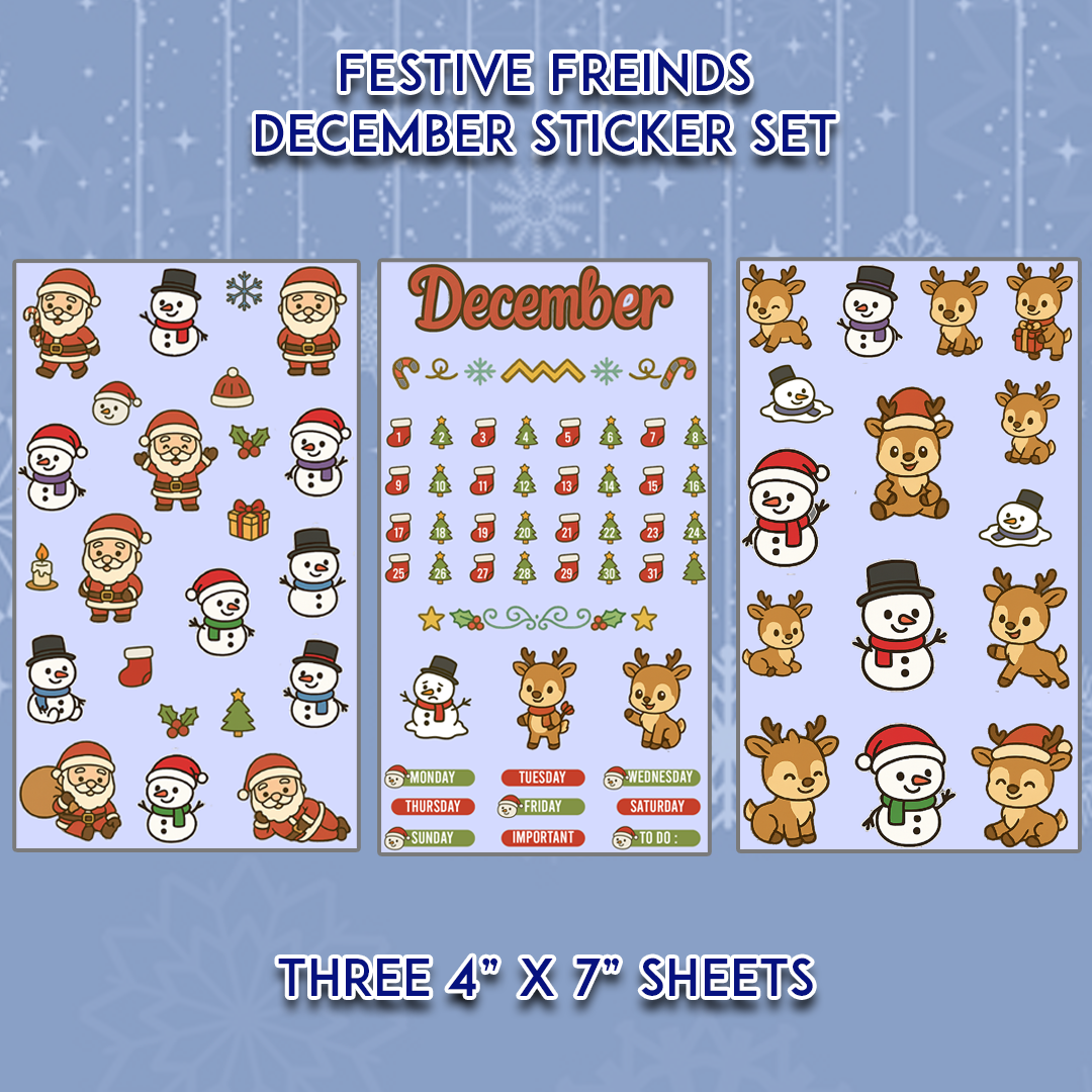 Festive Friends - December - Sticker Set