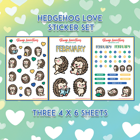 Hedgehog Love - February - Sticker Set