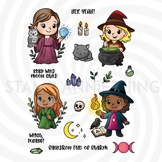 Hex Yeah! Stamp Set & No-Line Coloring Class