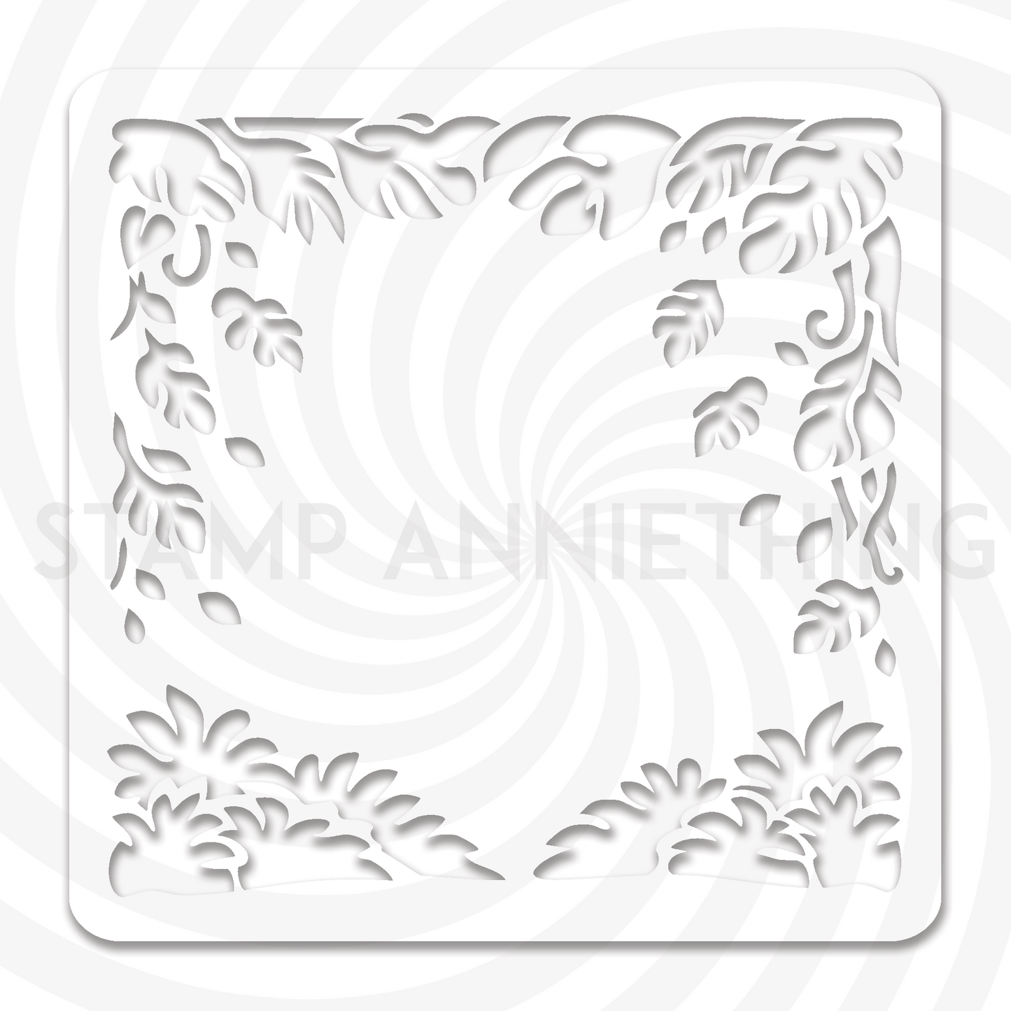 Jungle Leaf Border Stencil