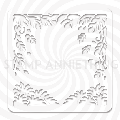 Jungle Leaf Border Stencil