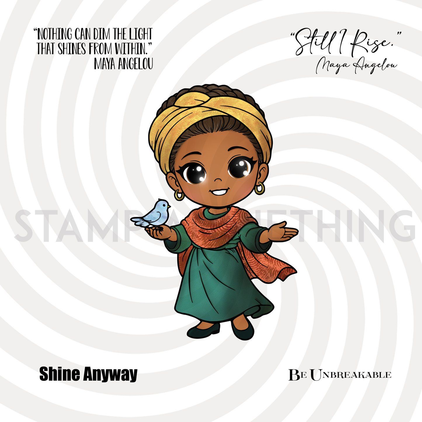 Maya Angelou I Rise DIGITAL STAMP