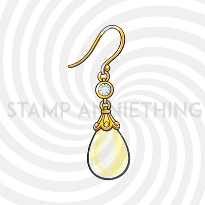 Pearl Earring Digital Stamp