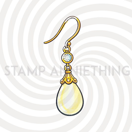 Pearl Earring Digital Stamp