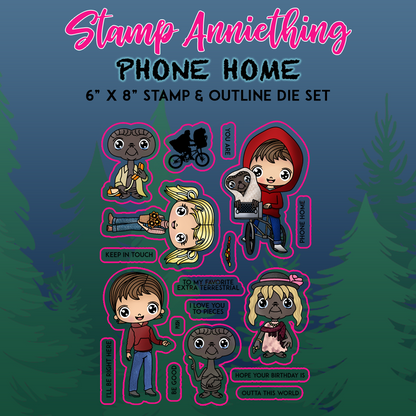 Phone Home 6" x 8" Stamp Set