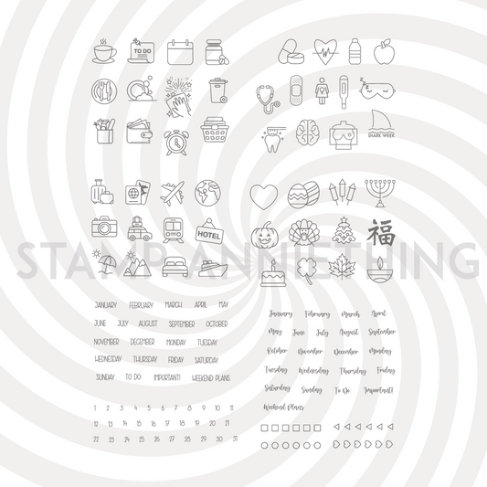 Planner Essentials 1 Stamp Set