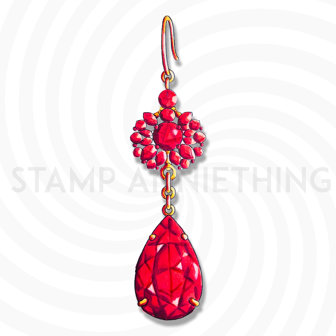 January Earring Digital Stamp
