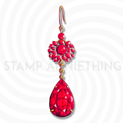 January Earring Digital Stamp