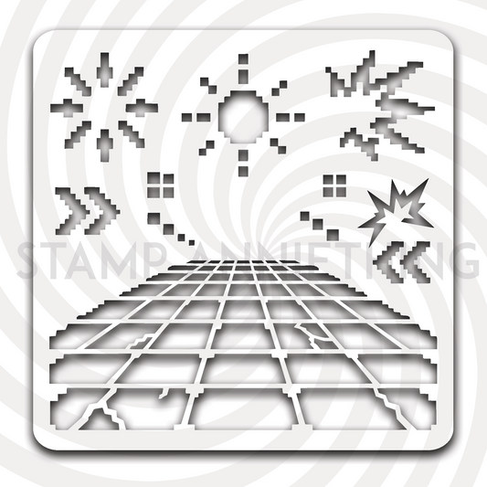 Retro Arcade Pixel Stencil