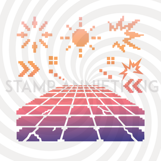 Retro Arcade Pixel Stencil