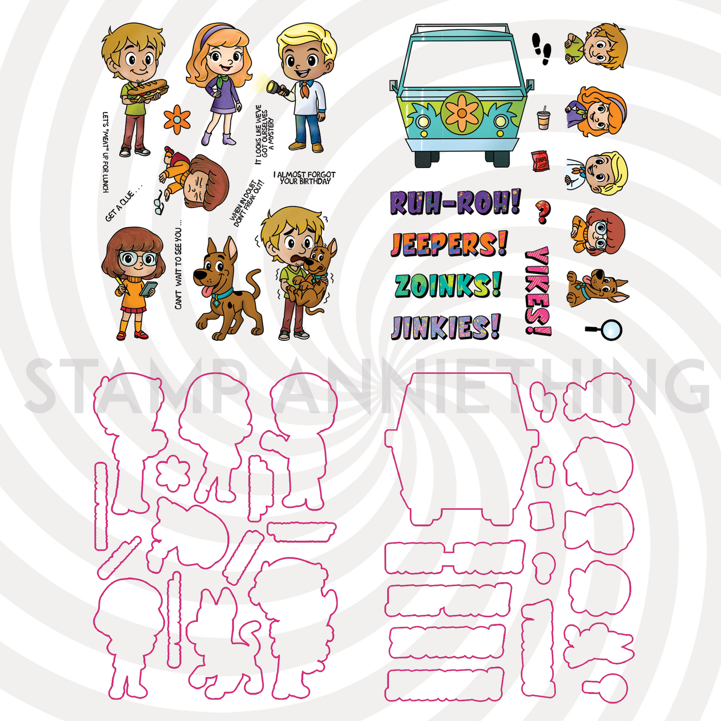 Mystery Adventure Bundle – 2 Stamp Sets with Matching Outline Dies