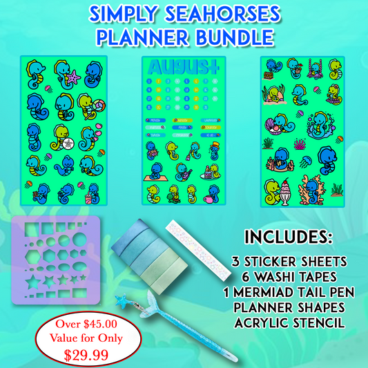 Simply Seahorses Planner Bundle - August