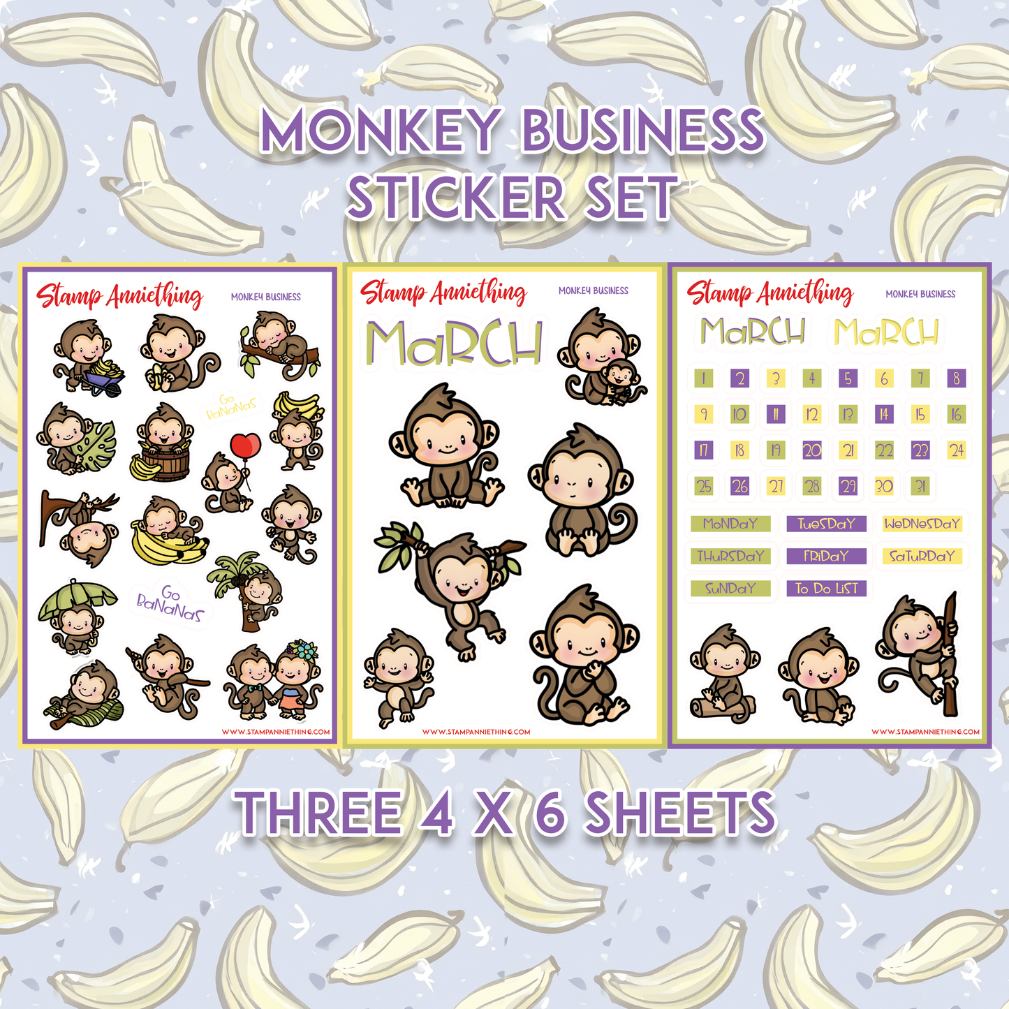 Monkey Business - March - Sticker Set