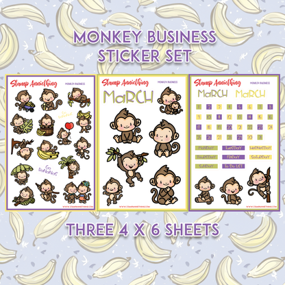 Monkey Business - March - Sticker Set