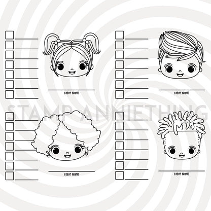 Hair and Skin Swatch Stamp Set 6 x 8