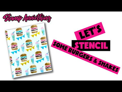 Burger and Shakes Stencil