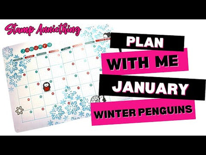 Winter Penguins - January - Sticker Set