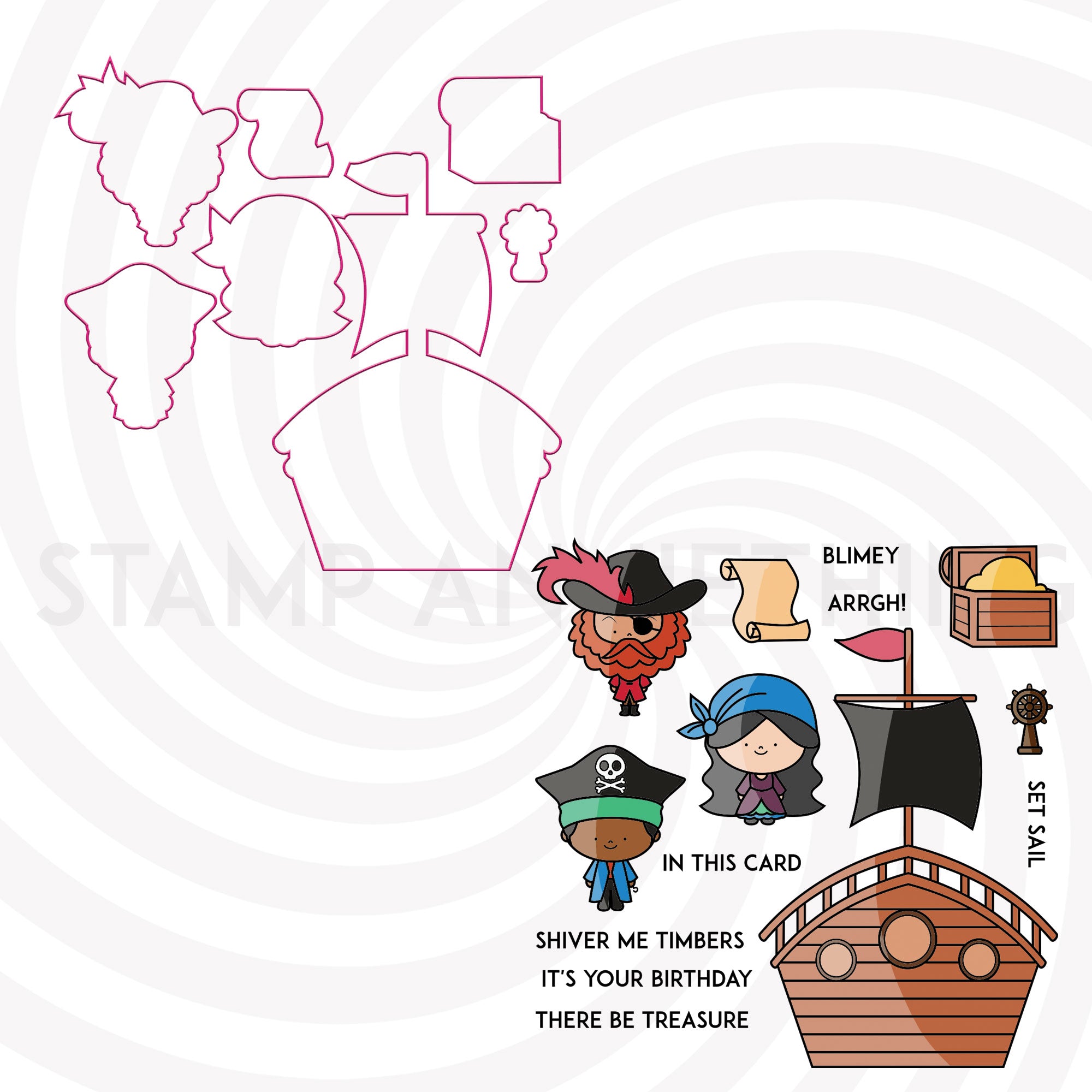 Shiver Me Timbers Stamp and Outline Die Bundle