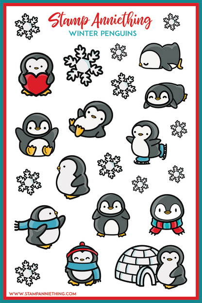 Winter Penguins - January - Sticker Set