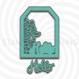 Shaker Basics Hello Floral Tag Add On Die