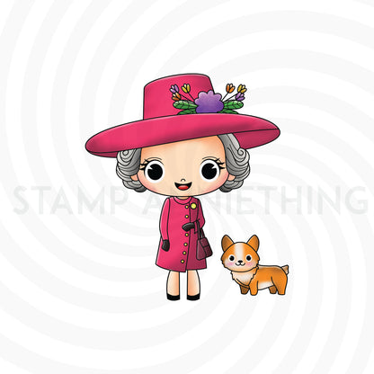 The Queen and her Corgi DIGITAL STAMP