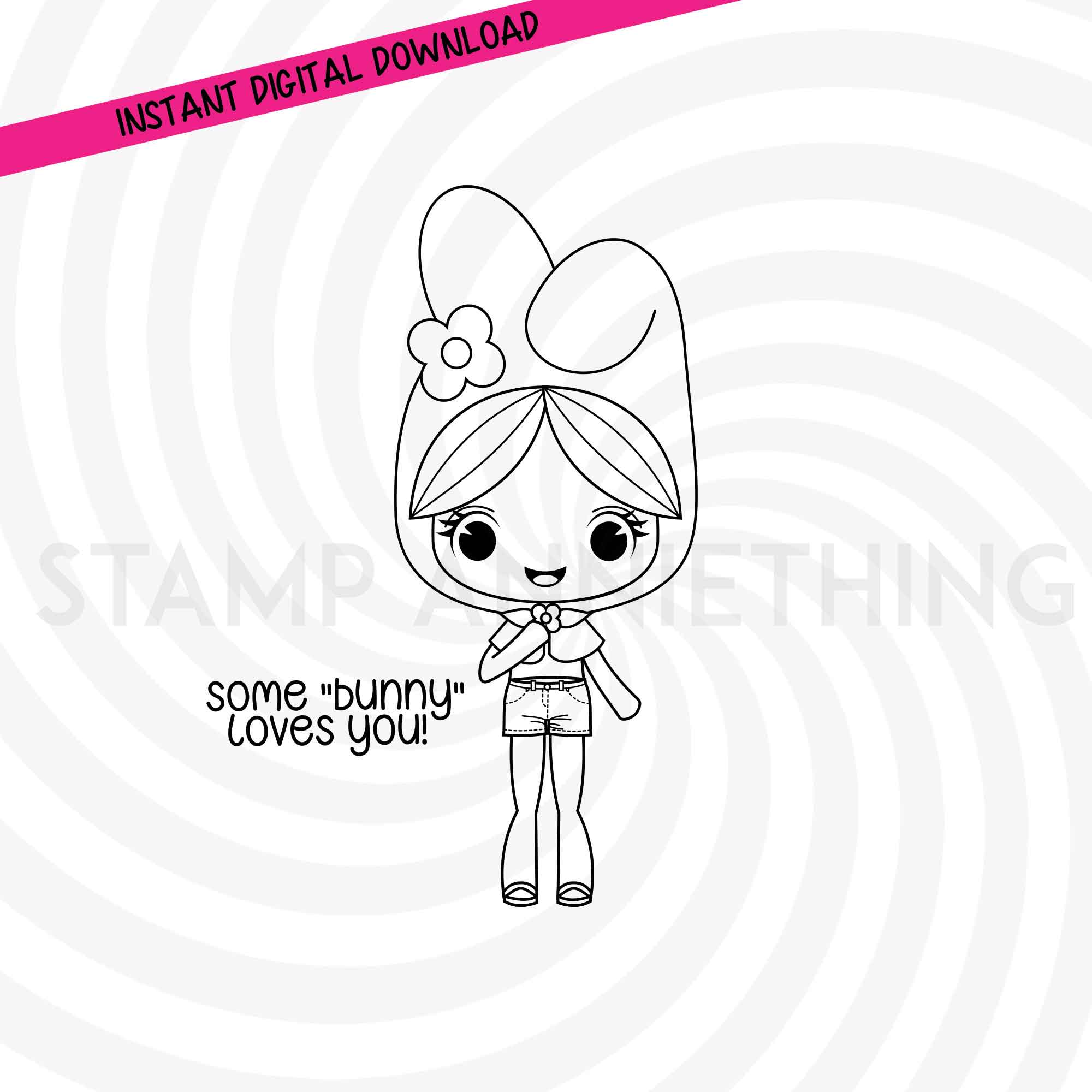 Somebunny Loves You DIGITAL STAMP